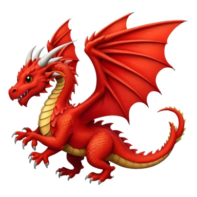 A red Welsh dragon flying  sticker