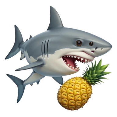 shark eating pineapple  sticker