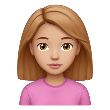 Chica no muy morena con cabello castaño claro con camisa rosadita sticker