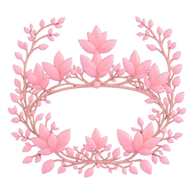 enchanted forest crown with pastel pink leaves and vines sticker