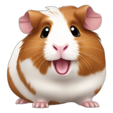 rearing brown happy cute guinea pig sticker
