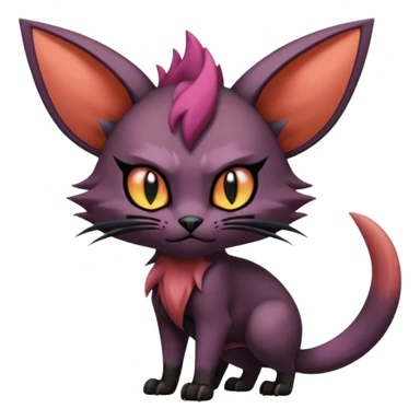 Realistic dark edgy dull pointy edgy Noivern-Noibat-Purloin-Torracat-Lykoi-Caracal-cat-Fakemon-fusion-hybrid-creature sticker