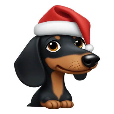 Christmas dachshund with Black hair girl sticker