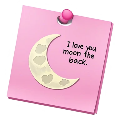 Pink sticky with I love you to the moon and back Brittany Lynn sticker