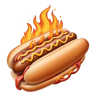 Hand Holding a Flaming Hotdog sticker
