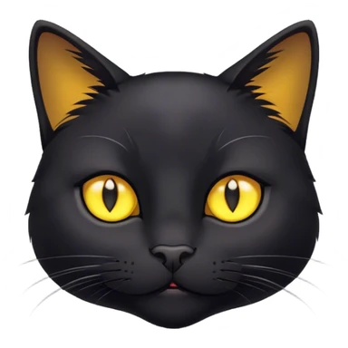 A cute black cat with yellow eyes sticker