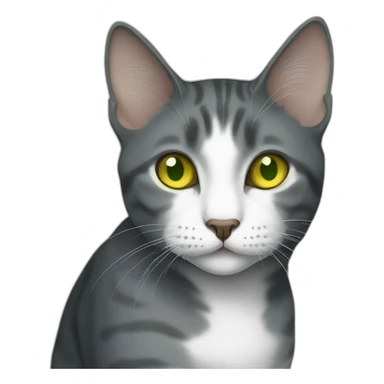 American short-haired cat with yellow-green eyes sticker