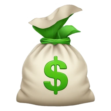 Money bag with green dollar sign sticker