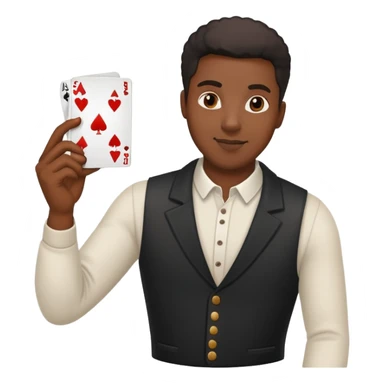 black man holding a card in one hand sticker