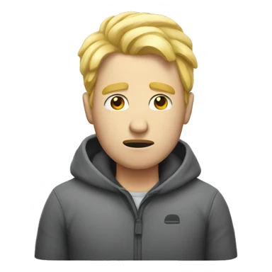 Man with blonde hair feeling cold sticker