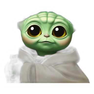 Baby yoda with a beak sticker