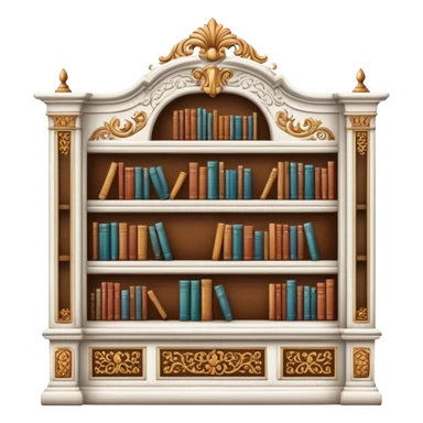 Beautiful white vintage bookshelf  sticker