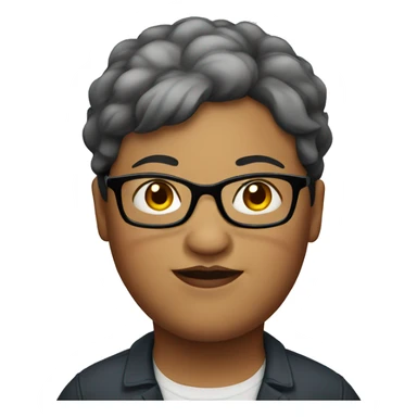 fat woman with short dark red hair and glasses sticker