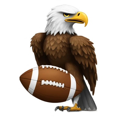 Eagle with a football beating a cowboy sticker