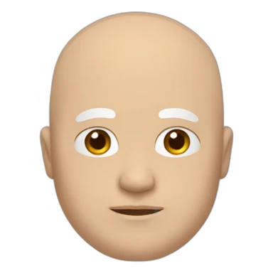 fat white bald guy brown hair and eyebrows sticker