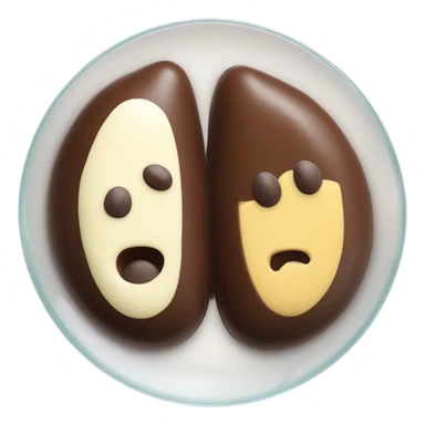 Chocolate and vanilla quenelle on glass plateemoji sticker