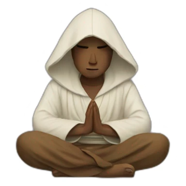 Jedi wearing hood meditating sticker