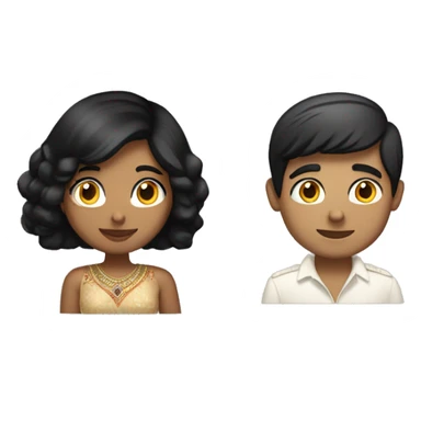 Pretty indian woman with black hair and white boyfriend couple sticker