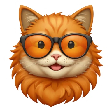 Cat wearing sunglasses with a smile on its face sticker