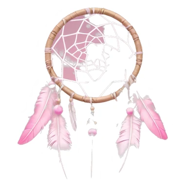 baby pink dream catcher with feathers  sticker