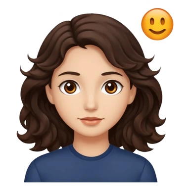 Olhos castanhos, cabelo castanho escuro e ondolado, pele clara sticker
