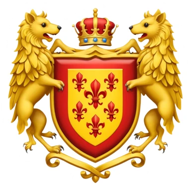 Yellow and red coat of arms sticker