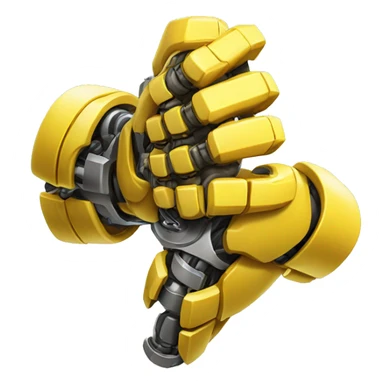 Flexing yellow mechanical cyborg bicep and arm sticker