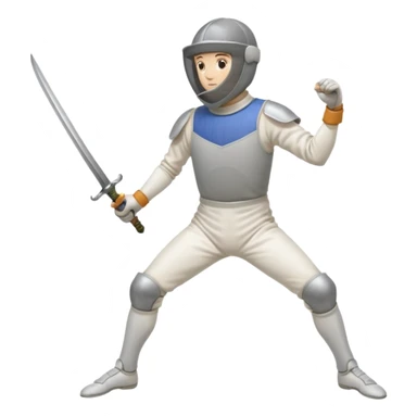 fencer with sword stance sticker