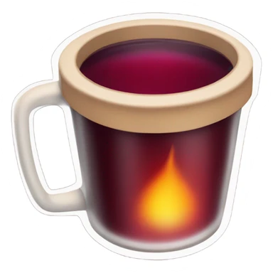 Mulled wine in a craft cup sticker