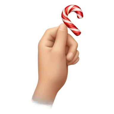 hand grabing candy cane sticker