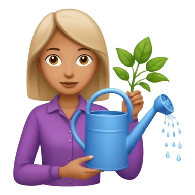 woman with watering pot sticker