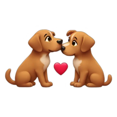 dogs kissing hearts sticker