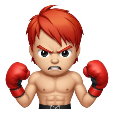 red hair angry boxer  sticker