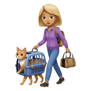 Walker with cat in carrier, Pet Walkers. sticker