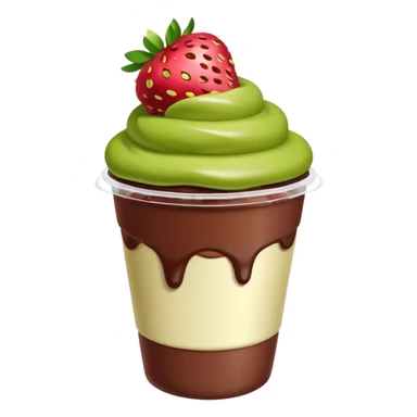 Chocolate covered strawberries with pistachio in a plastic cup sticker