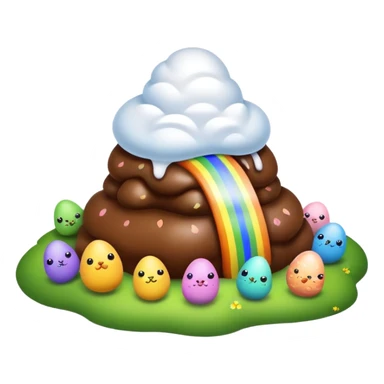 easter rainbow poop landscape  sticker