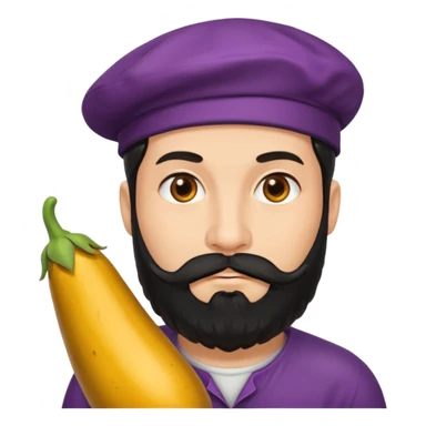 Thick eggplant with beard  sticker