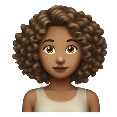 mixed race girl when hazel eyes and brown curly hair sticker