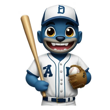 Stitch playing baseball sticker