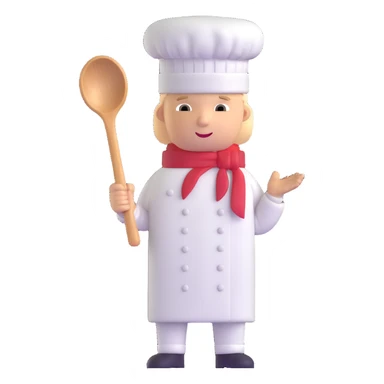 professional chef holding a large spoon sticker