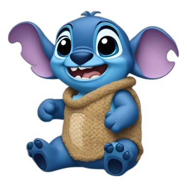 Stitch Disney buvant une bière sticker