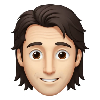 Handsome white man with big brown eyes long nose and dark brown messy hair cover his forhead and hair coming in eyes sticker