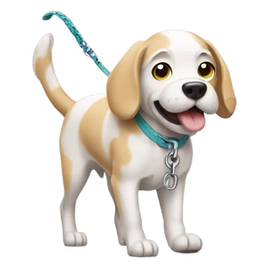 Dog walking on leash sticker