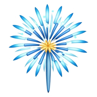 light blue fireworks midi sticker