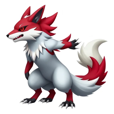 Zoroark-Zangoose-Fakémon-hybrid-creature (full body)  sticker