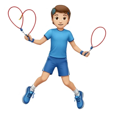 Boy with Skipping Rope overhead pose sticker