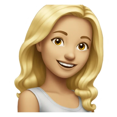 blonde girl smiling portrait small  sticker