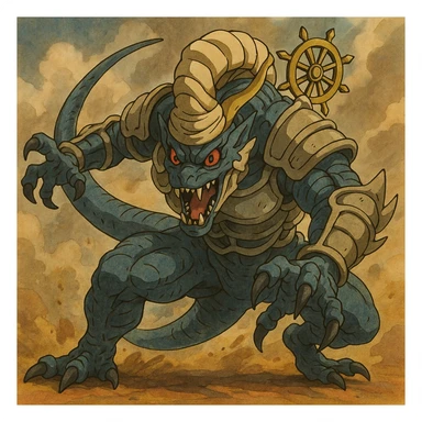 Mahoraga from Jujutsu Kaisen, detailed, dynamic pose, anime style sticker