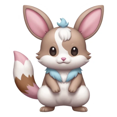 Delcatty-Minccino-Skwovet-Pachirisu-Cinccino-Skitty-fusion, full body sticker