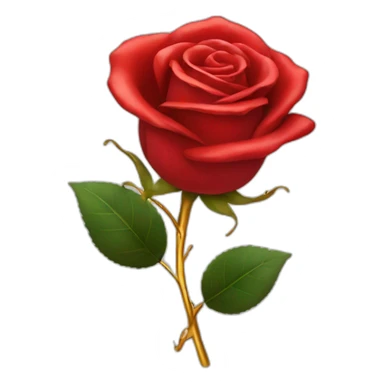 Red rose with gold stem sticker